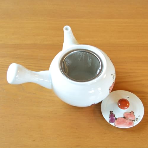 Japanese Teapot Ceramic Kyusu 12.8 fl oz Arita Imari ware Made in Japan Porcelain Tea pot for Green Tea Hana Mubyou