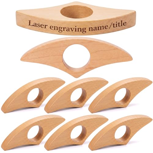Resurhang 6 Pcs Wood Thumb Book Page Holder for DIY, Beech Wood, Curved - color: Beech Wood, size: Curved