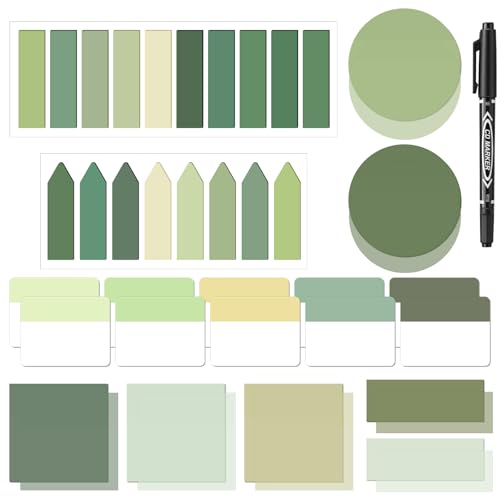 Glenmal Transparent Sticky Note Set, 910 Sheets,Sage Green - color: Sage Green