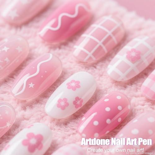Artdone 38Pcs Nail Striping Tape Lines Kit With Nail Art Pens Dotting Tools And Liner Brushes For Gel Polish Small Detail Drawing Design Paint - color: 38Pcs Color Set