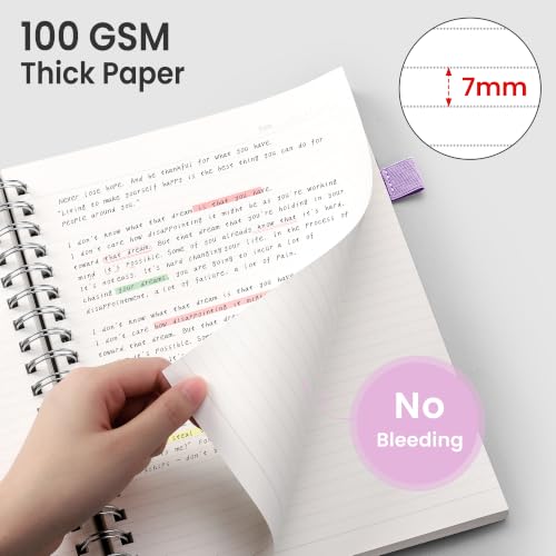 EMSHOI Lined Spiral Journal Notebook, 300 Pages, A4 Size (8.2'' x 11.2'') - color: Purple, size: A4