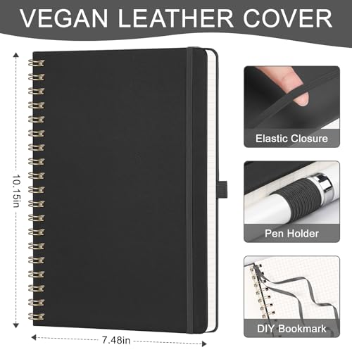 AHGXG Graph Paper Notebook, 140 Pages, B5 (7.6" x 10") - color: Black, style: B5-Graph