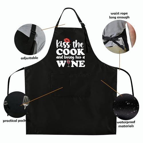 Funny Black Apron with Pockets for Man,Dad,Husband,Father in Law,Chef Daddy Women Grilling Apron BBQ Cooking Gifts - color: Apron-7