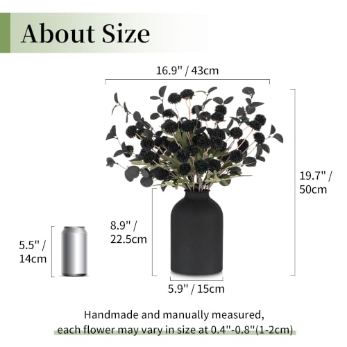 BLOSMON Black Flowers Artificial for Dining Table Centerpieces Decor - color: Black Kiku