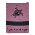 LaserGram Mini Padfolio with Notepad and Pen, Hawaiian Sea Turtle, Personalized Engraving Included (Pink) - color: Pink