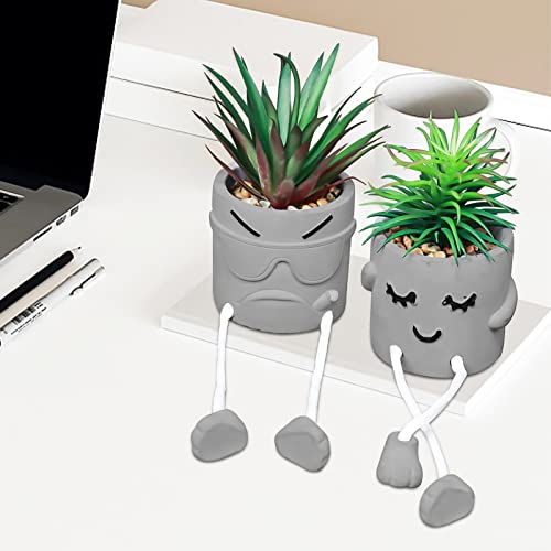 Zerzsy 3 Pack Faux Plants Small Artificial Succulents, Fake Plant Modern Farmhouse Decor, Mini Plants Succulent Pots Bathroom Decor, Office Desk Accessories - color: 3 Pcs Set/a