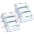Uniclife 2 Pack Acrylic Business Card Holder for Desk, 180 Card Capacity - color: 3 Slot, size: 2 Pack