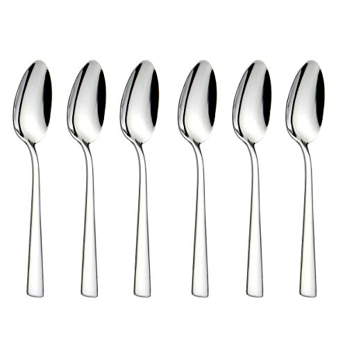 6-Pieces Teaspoons Set, 6.29 Inches Tea Spoon,Stainless Steel 18/0 - size: 6pcs-square