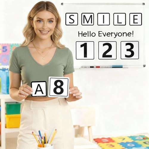 Number Magnets for Whiteboard, Educational Magnetic Number for Classroom (Teacher Supplies Numbers 20 Pieces+2 Backup Blank Magnets, Medium 3x3) - color: Numbers Black, size: Square 3x3"