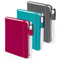 feela Pocket Notebook Journals, Mini Cute Small Hardcover College Ruled Notepad Office School Supplies, with 3 Black Pens, 3.5”x 5.5”, 3 Pack, A6, Solid Colors, Gray, Berry, Emerald - color: Gray, Berry, Emerald