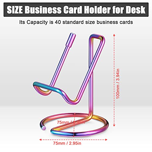2 Pieces Metal Business Card Holder for Desk Cell Phone Stand