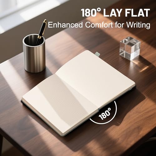 CAGIE Graph Notebook 320 Pages 100 GSM Paper Graphing Grid Journal B5 Hardcover Leather Quad Ruled Notebooks for Engineering, Math, Work, Green - color: Green, style: Graph B5