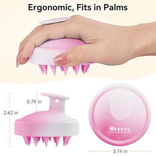 HEETA Scalp Massager Hair Growth Scrubber for Dandruff Removal Hair Care - color: Gradient Purple