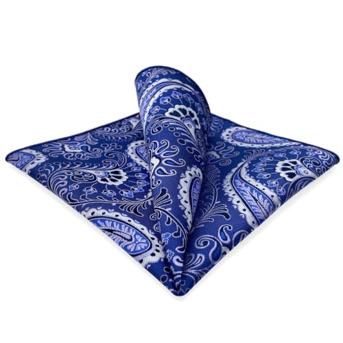S&W SHLAX&WING Mens Pocket Square Paisley Multicolor Large for Business Wedding - color: Hh34