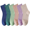 MAGIARTE Womens Mini Crew Cotton Socks,6 Pairs - color: Color#10