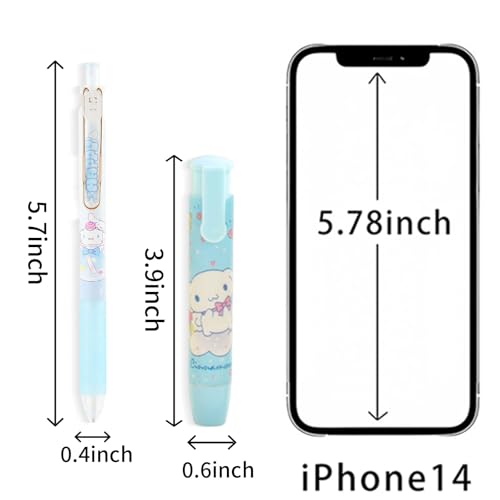 6 Pcs Mechanical Pencils with 5 Pcs Retractable Eraser, Cute Eraser Pencil, Cartoon Creative Stationery Supplies for Girls