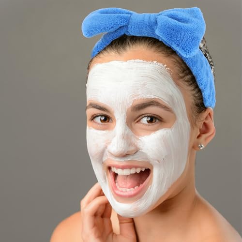 10 Pack Royal Blue Soft Spa Headbands Bulk for Women Girls - color: Dark blue