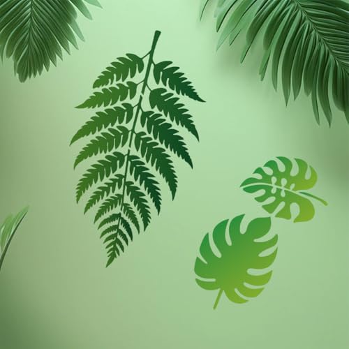 9Pcs Tropical Leaves Stencils, Reusable Painting Templates - style: Tropical Leaves