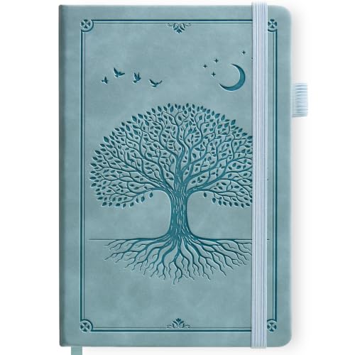 Lined Journal Notebook Hardcover Leather Bound 300 Pages A5 Blue Diary - color: Light Blue, size: A5 300 Pages