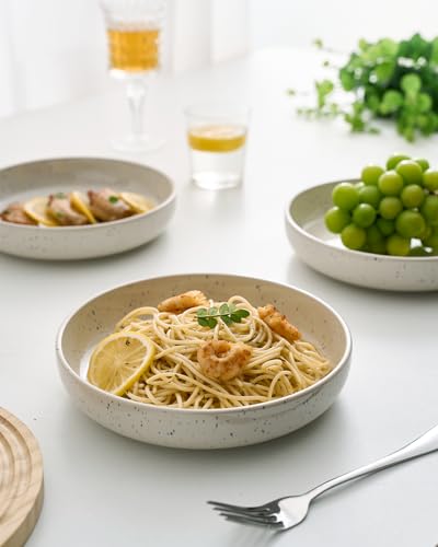 famiware Meteor 33 oz Pasta Bowls Set of 4, Creamy White - color: Creamy White, size: Set of 4