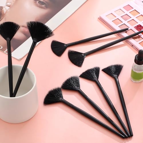 Maitys 9 Pieces Facial Fan Mask Brushes, Full Black - color: Full Black