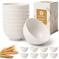Small Plastic Bowls 10oz, Wheat Straw Bowls Set of 8 (White) - color: White, size: 10 oz