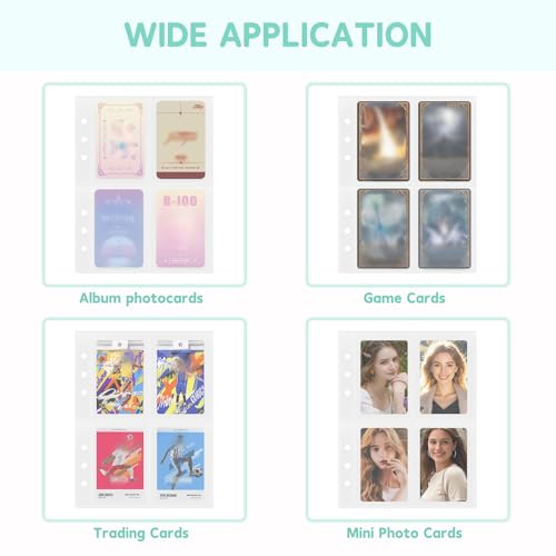 A5 Photocard Binder Holder Photo Card Storage Book 320 Pockets, Cyan - color: Cyan