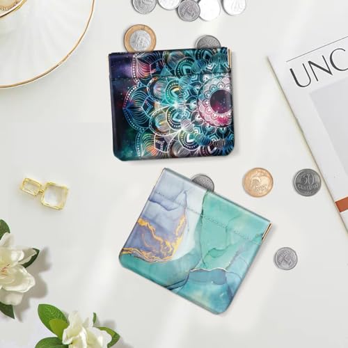 Squeeze Coin Purse Pouch Mini Coin Pocket Portable Change Wallet - color: Mandala, size: Mini (3.54"x3.2")
