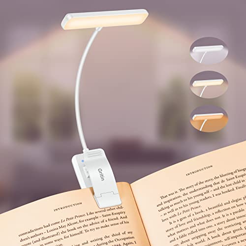 Gritin 19 LED Rechargeable Book Light for Reading in Bed - color: White