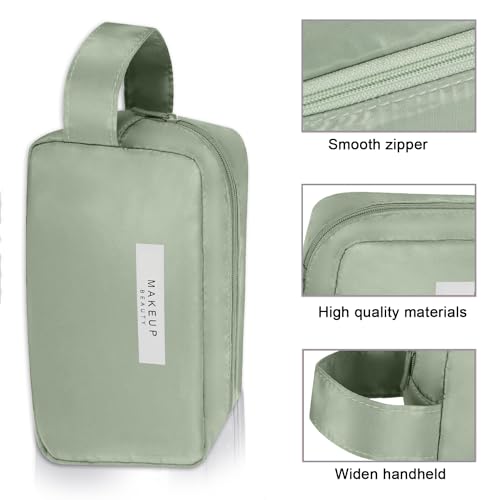 Queboom Travel Makeup Bag Cosmetic Bag Toiletry Bag for Women & Men - color: Green-3pcs