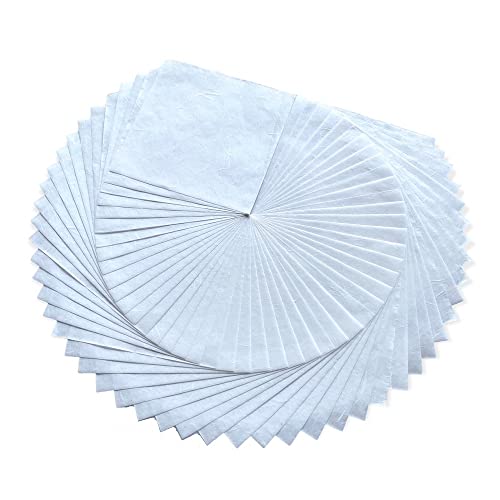 Natural Fiber Mulberry Paper Sheets 6 x 6 Inches, 50 PCS Handmade Craft Paper for Origami, Scrapbooking, Card Making, DIY Decoration, Mixed Media Art (White Color, 6x6 Inch) - color: White Color, size: 6 x 6 inches