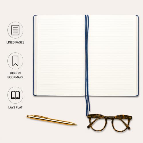 WORLD TRAVELER Large Lined Journal Notebook 256 Ruled White & Ivory Pages - color: Always Believe