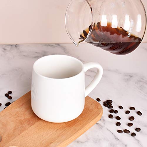 Bosmarlin Large Glossy Ceramic Coffee Mug, White Tea Cup for Office and Home, 18 oz, Suitable for Dishwasher and Microwave, 1 Pack (White) - color: White
