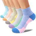 cuangya Women Athletic Ankle Cushioned Running Socks 6-Pairs - color: 5 Pairs Ice Cream, size: 5-8