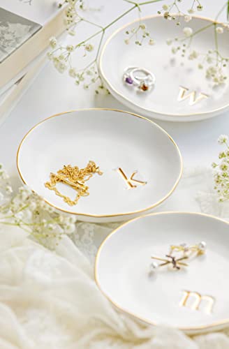 COLLECTIVE HOME Ceramic Jewelry Tray, Trinket Dish, Gifts for Women (R) - color: R