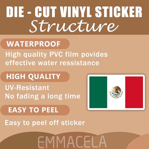 (3PCS) Mexico Flag stickers, Countries Flag Stickers - Waterproof Vinyl Decals For Laptops, Tumblers, Water Bottles, Books, Scrapbooks, Size 3 X 1.8 Inch - color: Mexico