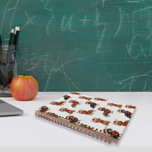 VNWEK Christmas Dachshund Spiral Notebook Journal 5.5x8.3 Inch - color: Christmas Dachshund