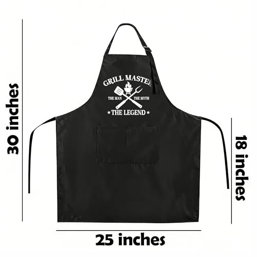 Funny Black Apron with Pockets for Man,Dad,Husband,Father in Law,Chef Daddy Women Grilling Apron BBQ Cooking Gifts - color: Apron-11