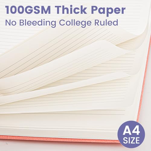 Spiral Notebook - 8.5 x 10.98 Inch Large Hard Cover Notebook with Elastic Band & Pocket, 252 Pages, Lay Flat Wirebound Journal for Work, School, Planning & Note Taking Violet - color: 005-Violet-1pack, size: A4-252 pages