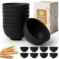 10oz Dessert Bowls Set of 8, Small Plastic Bowl Reusable (Black) - color: Black, size: 10 oz