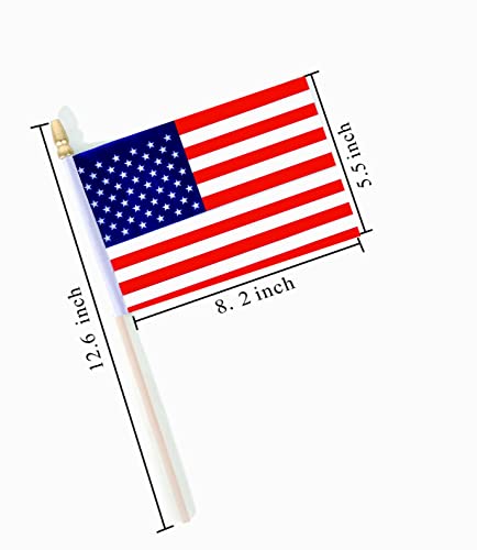 25Pack Small American Flag Mini Usa Flag On Stick Handheld Us Flag For July 4th Decoration - color: America