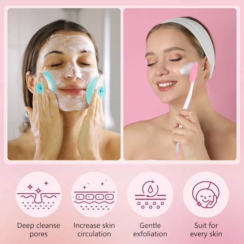 Yokilly Silicone Face Scrubber Kit: Exfoliator Blackhead Skin Care Tool - color: 5 Piece Kit