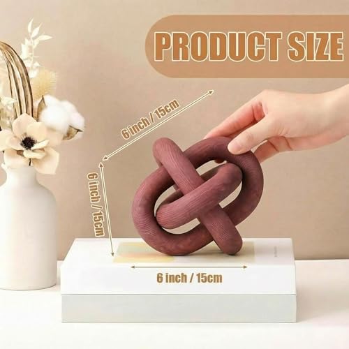 Yalikop 3 Link Wood Knot Decor Rustic Table Shelf Accents, Reddish-Brown - color: Reddish-brown