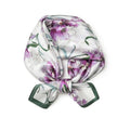 100% Mulberry Silk Scarf - 21" Square Lightweight Neckerchief, Gift Packed - color: Purple-flowers