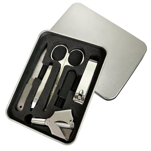 6 In 1 Stainless Steel Manicure Set Portable Nail Grooming Kit