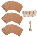 30Pcs 3x3Inch Brown Paper Photo Frames with String & Clips - color: Brown, size: 3x3inch