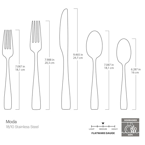 Oneida Moda 20-Piece 18/10 Silverware Set for 4, Flatware - style: 20-Piece Flatware Set, Mirror