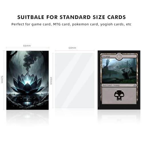 Katomula 100 MTG Card Sleeves with 100 Inner Sleeve, Textured Back Art Sleeves, Fit Standard Size Cards- Swamp Louts - color: Swamp Louts
