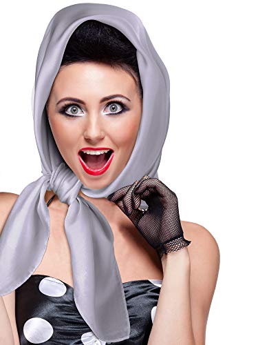 SATINIOR Square Neck Scarf Women - color: Grey, size: 23.6 x 23.6 inches