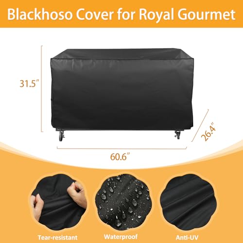 Grill Cover for Royal Gourmet Grill GD401 GD402 GB8000 GB8003 GB4001, 60 inch CR6008 Heavy Duty Waterproof UV Resistant Cover, Outdoor Barbeque Grill Accessories - size: CR6008